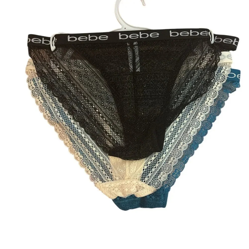 Bebe ‎ Lace Trim Bikini Panties